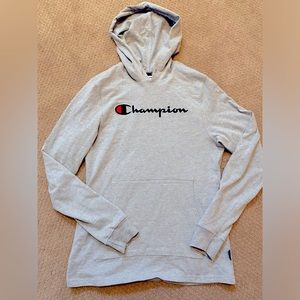 Men’s Champion Lightweight Gray Hoodie - Small